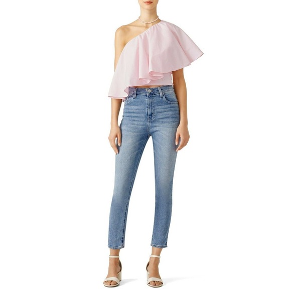 Viva Aviva Tops - Viva Aviva Yakura Flouncy Crop Top XS One Shoulder
